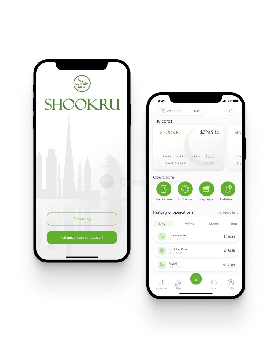 Mobile banking app dashboard